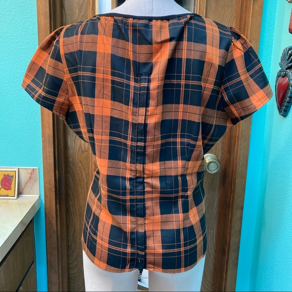 Collectif 4X pumpkin plaid Top - Picture 4 of 12